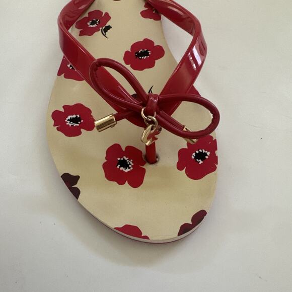 Kate Spade Nova Flip Flops Floral Print Thong Sandals Womens 7 Beachy Boho CLEAN - Picture 2 of 10